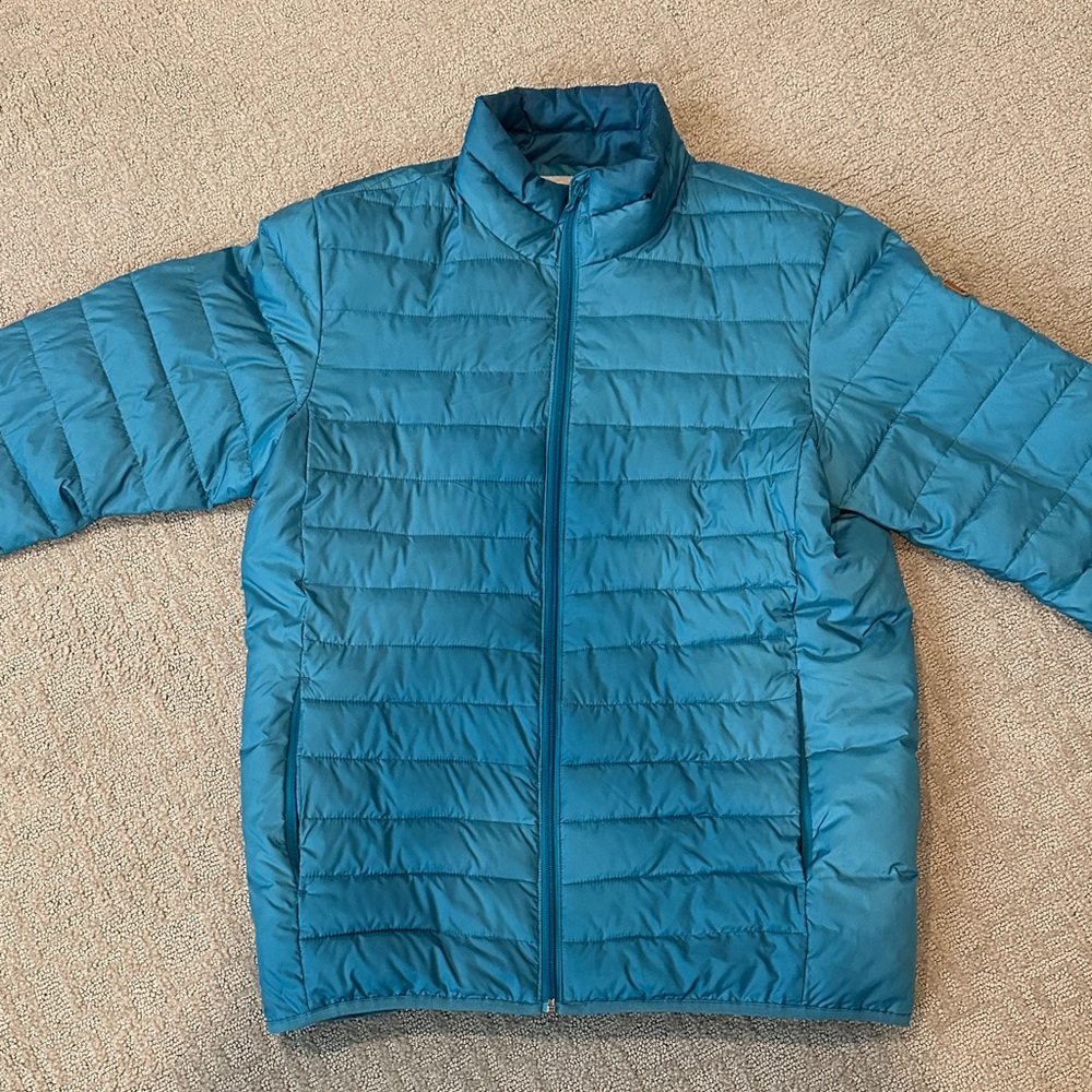 Quiksilver Men's Blue Puffer Jacket - Medium